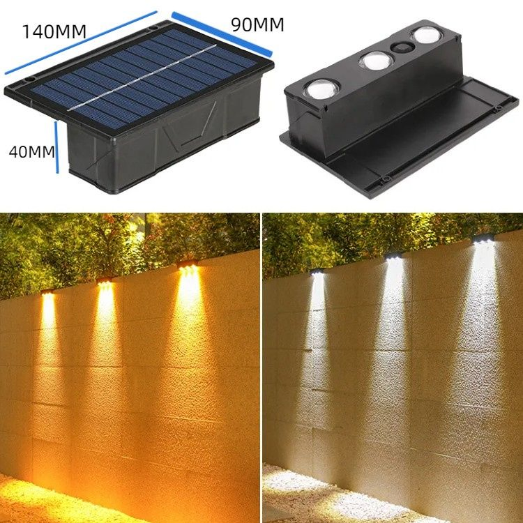 7-Shaped LED Outdoor Courtyard Waterproof Wall Washer Light Solar Pool Stair Terrace Landscape Wall Lamp