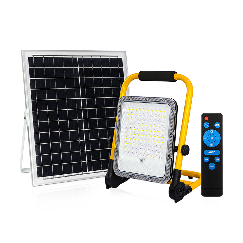Professional Portable Outdoor Emergency Solar Lamp Waterproof IP65 24volt RGB LED Work Rechargeable Solar Security Light with Stand
