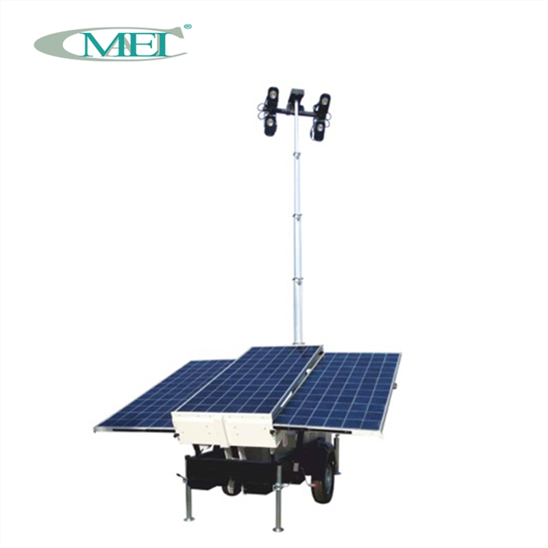 Mobile Portable Solar Tower Light with Generator Set Lighting Tower 4X150W