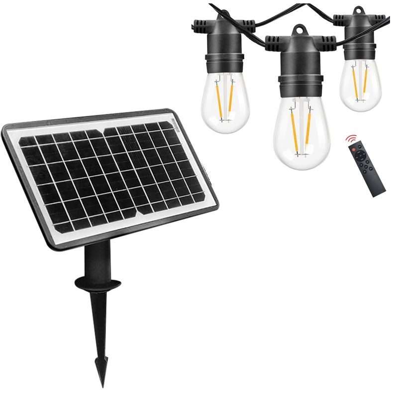 Waterproof Outdoor Strip Light LED Solar for Window Pool Deck Stairs Roof Patio Walkway with S14 Bulbs