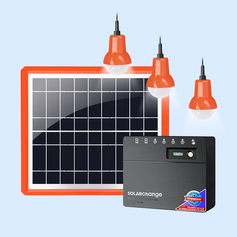 Solarchange Lighting Africa Solar Lighting System 5W Solar Home Kit for Indoor and Outdoor Use