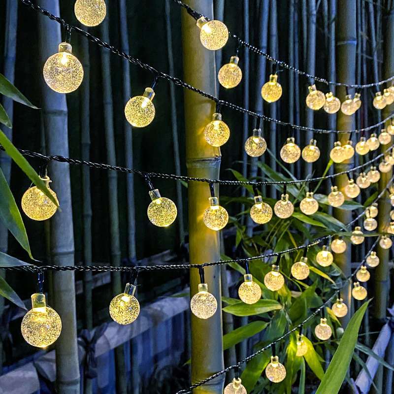 Colorful Solar-Powered LED String Lights for Outdoor Celebrations