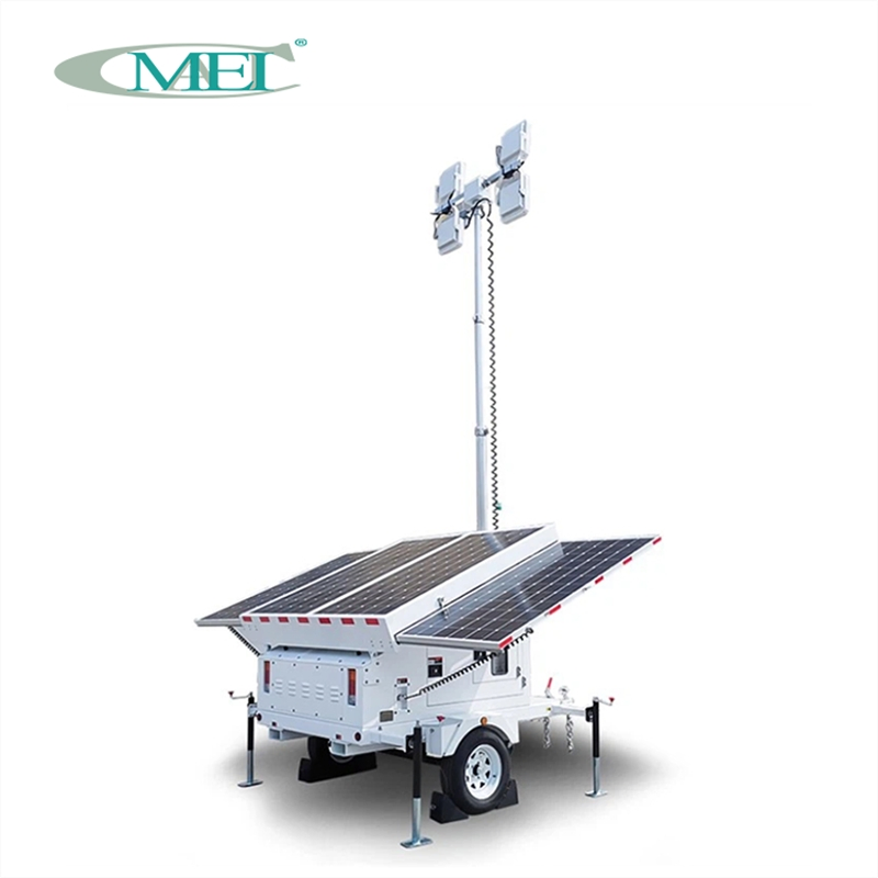 Mobile Portable Solar Tower Light with Generator Set Lighting Tower 4X150W