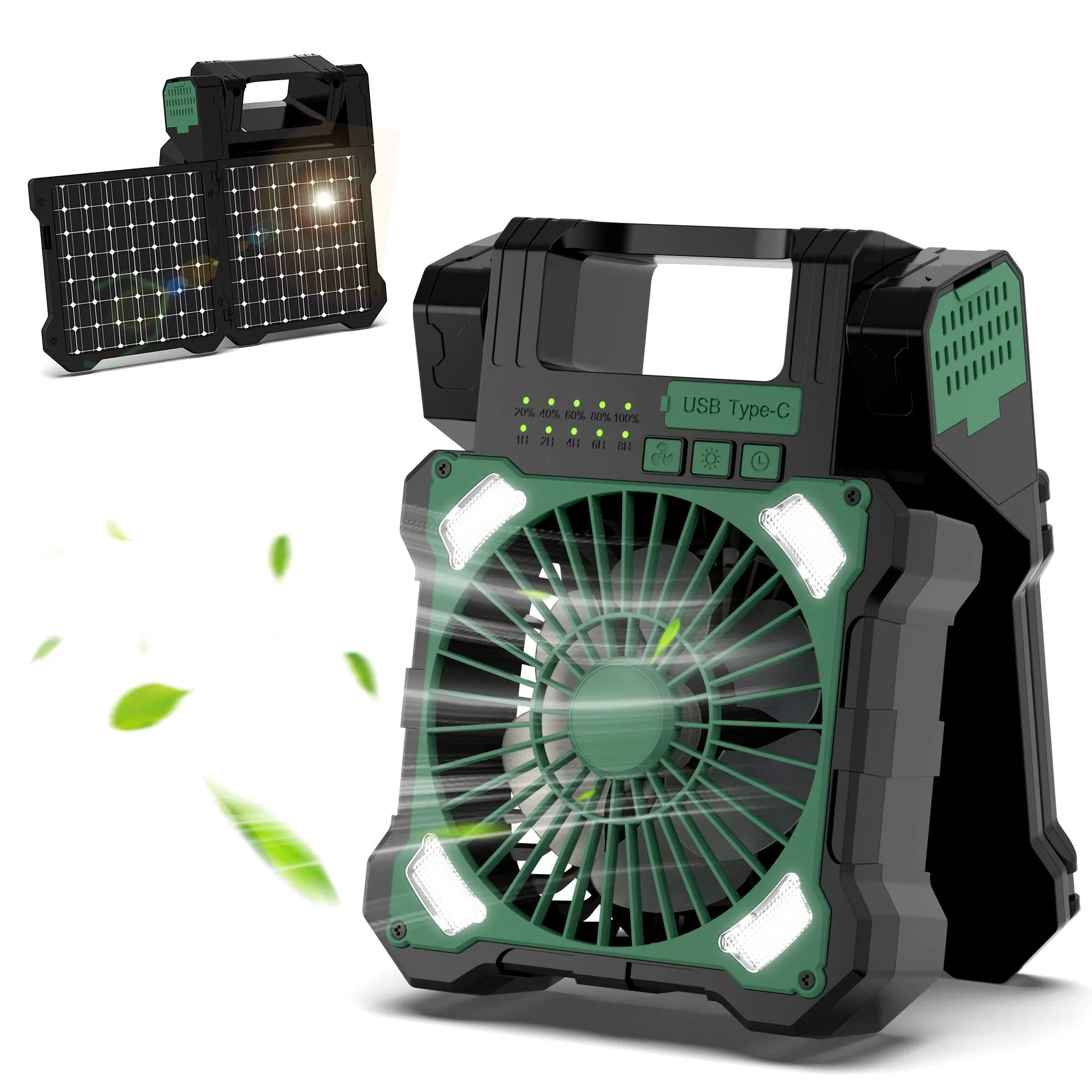 Portable Solar Fan Lights with Mosquito Killer and Timer Functions Rechargeable Outdoor Camping Tent Speed and Brightness Adjustable