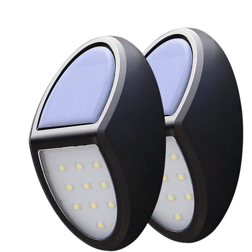 10LED Solar Outdoor Waterproof Wall Light Villa Courtyard Stair Fence Garden Lamp