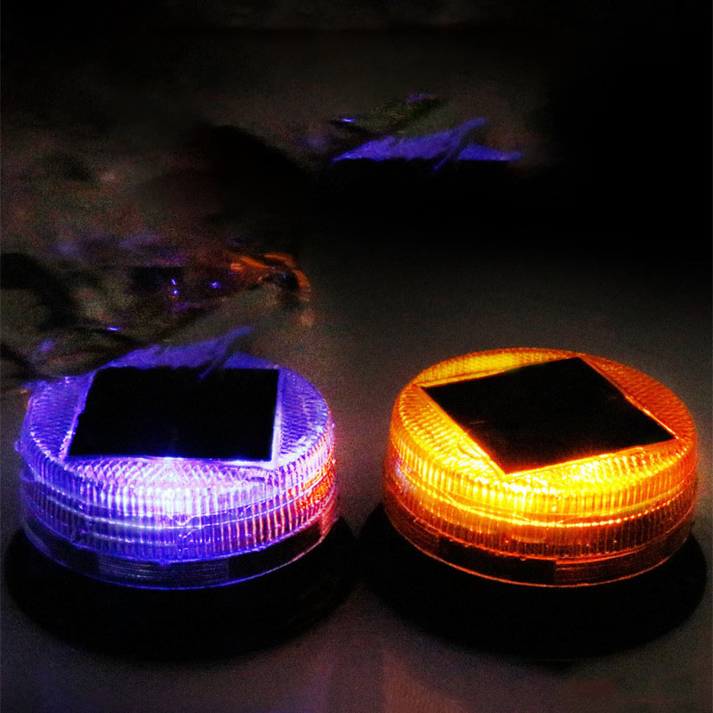 Night Warning Flash Light LED Solar Waterproof Flash Ceiling Strobe Light Traffic and Road Beacon Car Roof Light