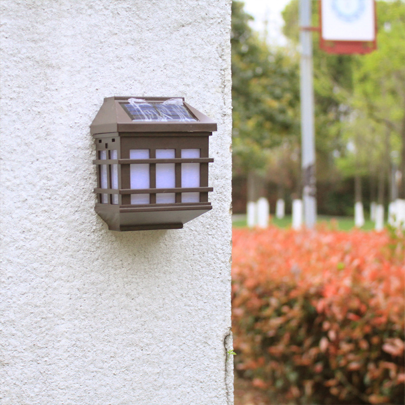 Outdoor Waterproof LED Solar Wall Light Retro Decorative Courtyard Garden Corridor Stair Lamp