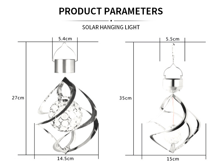 Hot Selling Solar Chandelier Colorful Decorative Power Lamp Hanging Wind Bell Lights