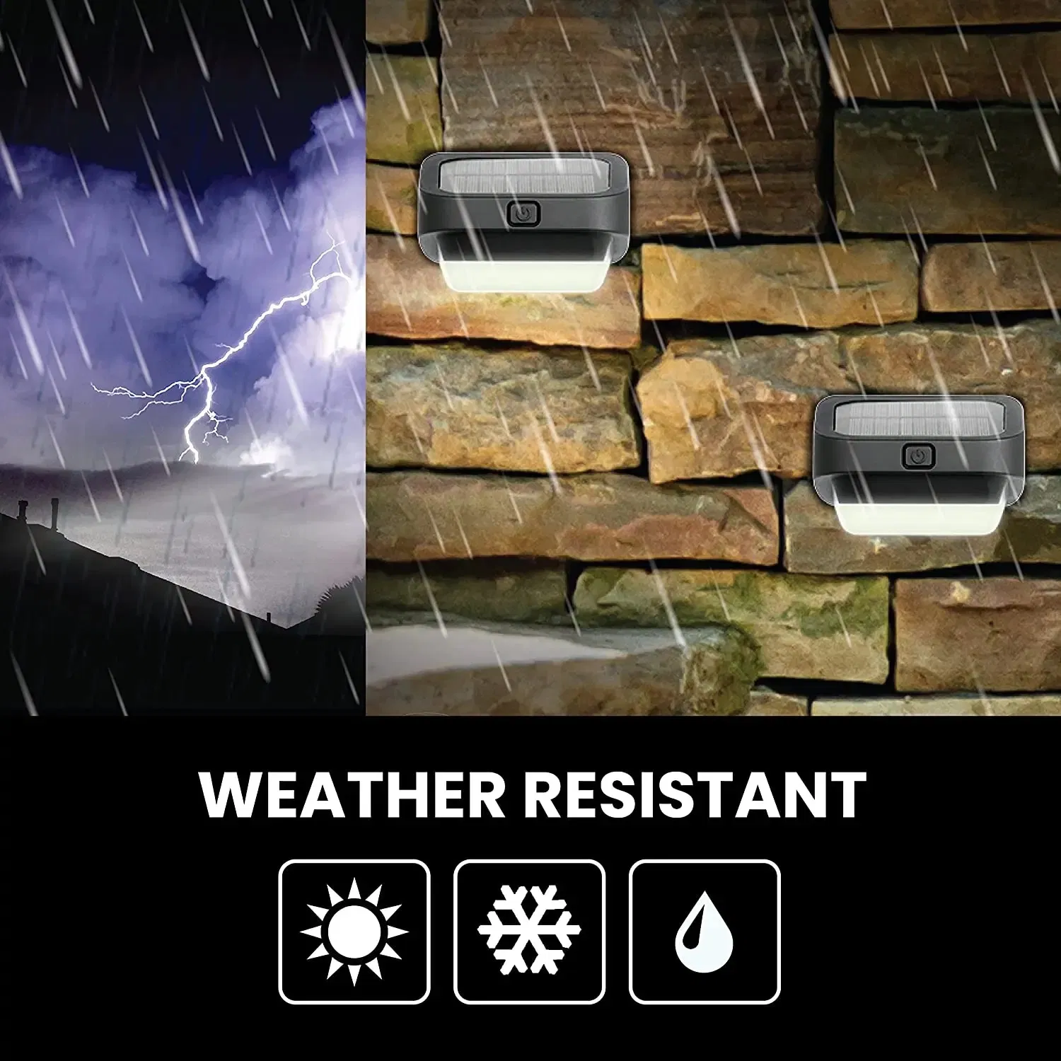 Solar Fence Lights IP65 Waterproof Outdoor Lights Warm White and 10 RGB Color Glow Modes