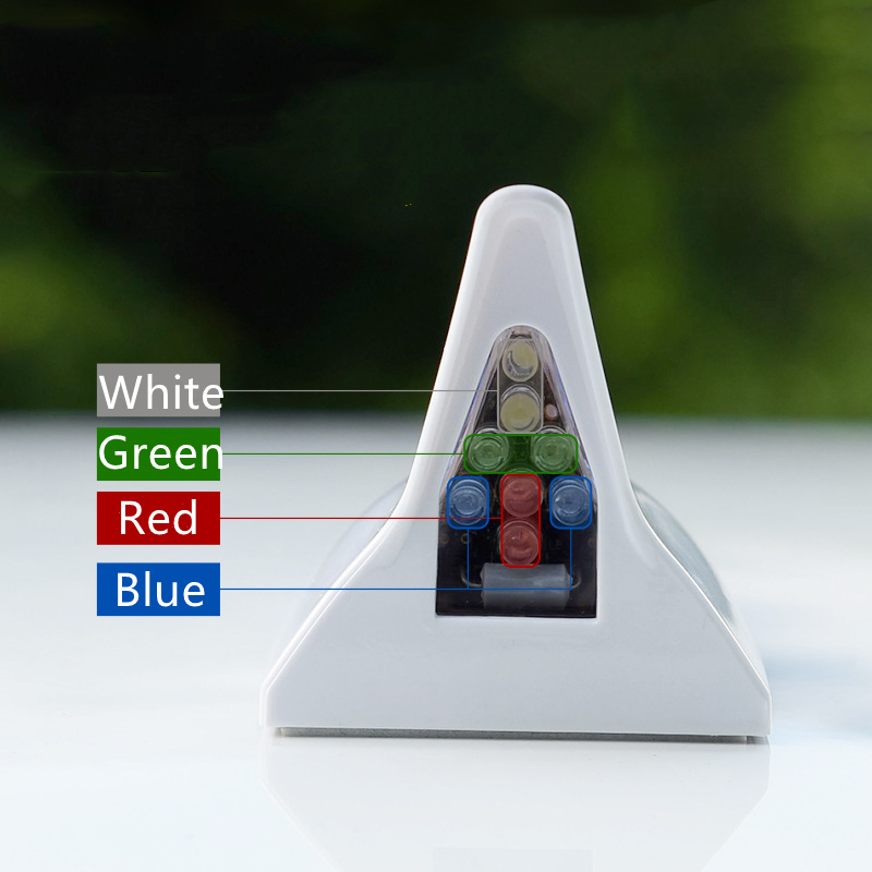 Car Decorative Lights Solar Shark Fin Antenna Roof Tail Modification Lights Anti-Tailgating LED Flash 8 Lights