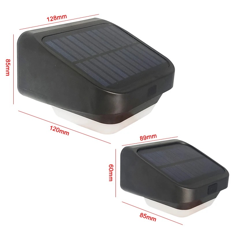 Solar Fence Lights IP65 Waterproof Outdoor Lights Warm White and 10 RGB Color Glow Modes