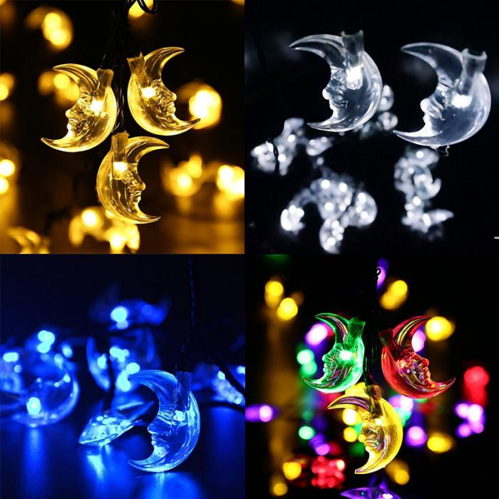 Magical Moonface Decorative Solar Lights for Festivals and Celebration