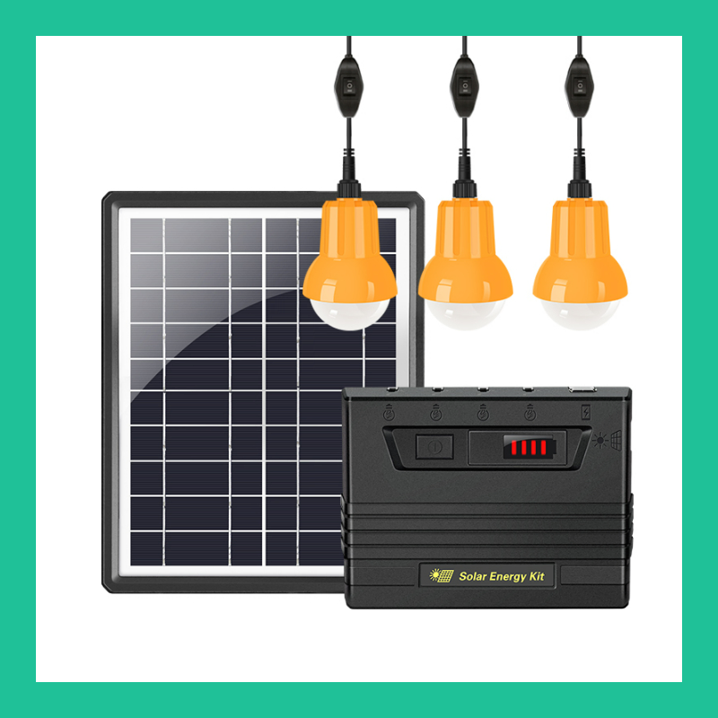 3 LED Bulbs/5W Solar Home Lighting Kit with Bulbs for Indoor and Outdoor Use Solar Panel System