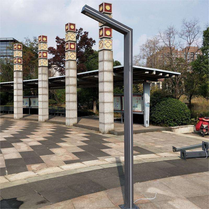 Solar Powered LED Garden Light Pole Waterproof IP65 Double-Sided LED Strip for Road Park &amp; Courtyard Decorations