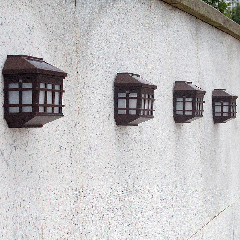 Outdoor Waterproof LED Solar Wall Light Retro Decorative Courtyard Garden Corridor Stair Lamp