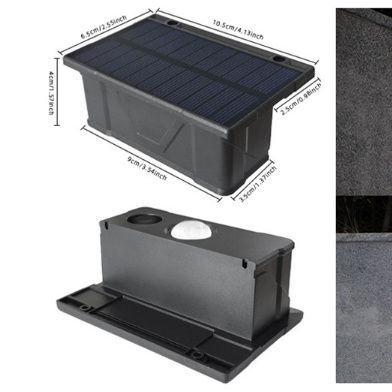 7-Shaped LED Outdoor Courtyard Waterproof Wall Washer Light Solar Pool Stair Terrace Landscape Wall Lamp