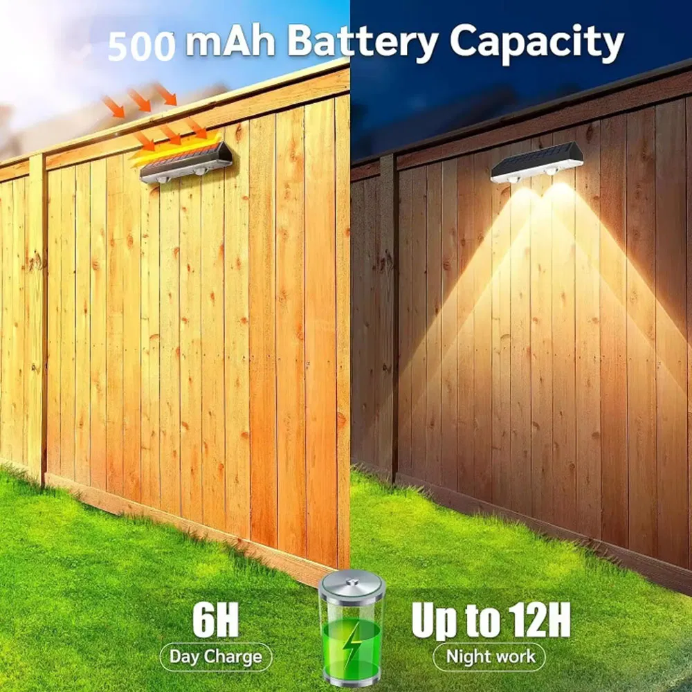 Opulent IP65 Waterproof Warm White RGB Solar Powered Garden Fence Wall Light Outdoor for Outside Backyard Patio Fence Handrail Pool