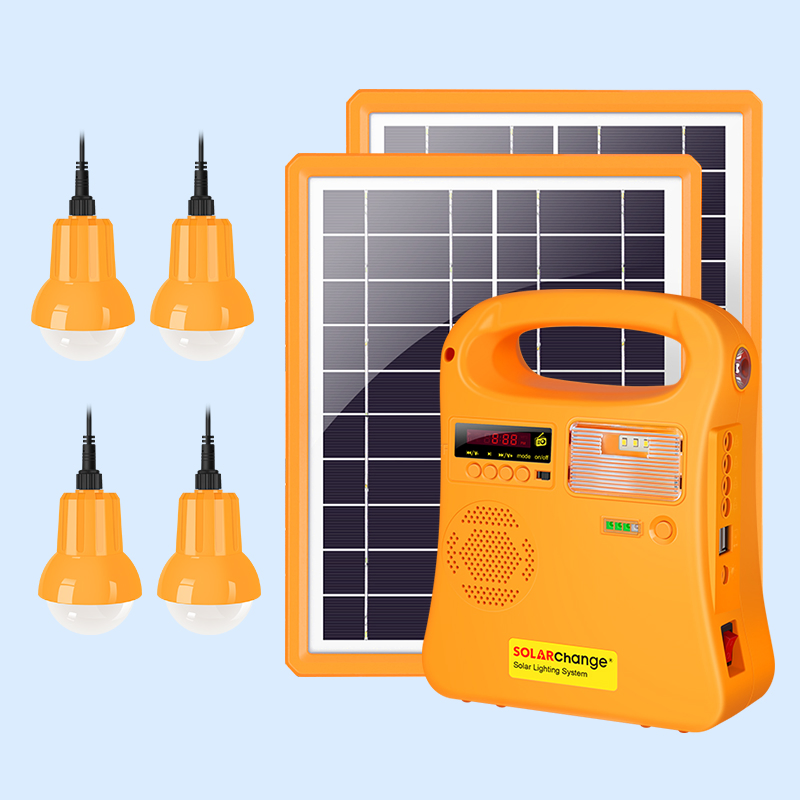 Lighting Global Solar Light System with FM Radio/MP3 Player/Mobile Charger in Rural Area