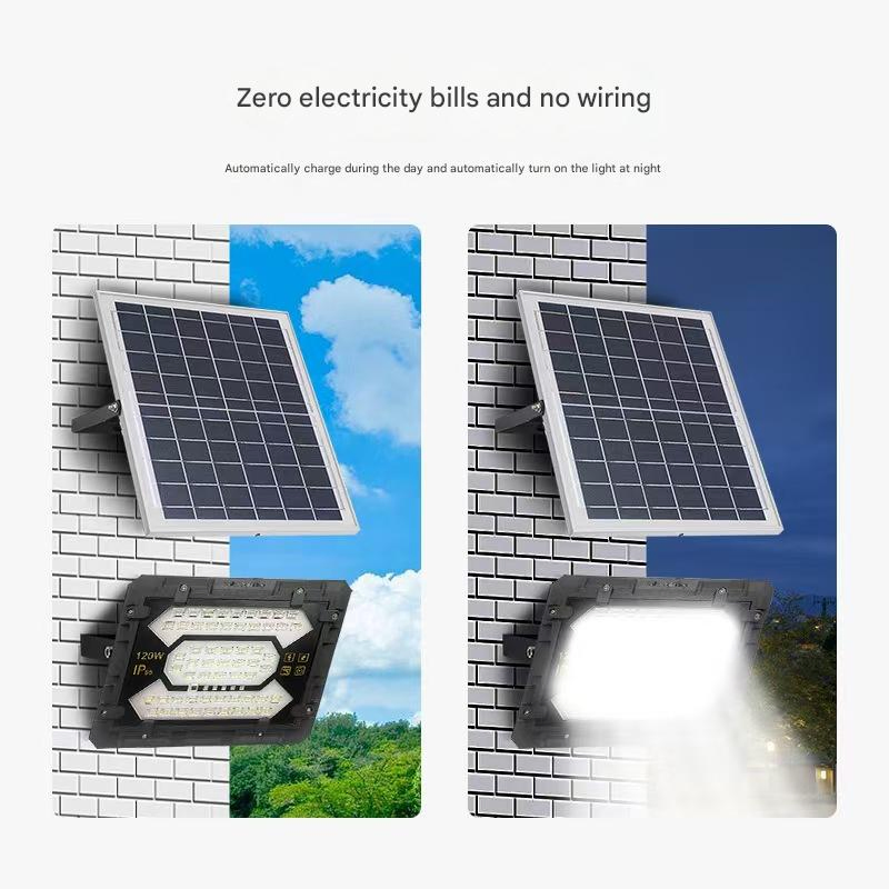 Solar Panel Foldable Solar Flood Light 30W with 4 Adjustable Panels IP65 for Camping Trailer Roof Lighting