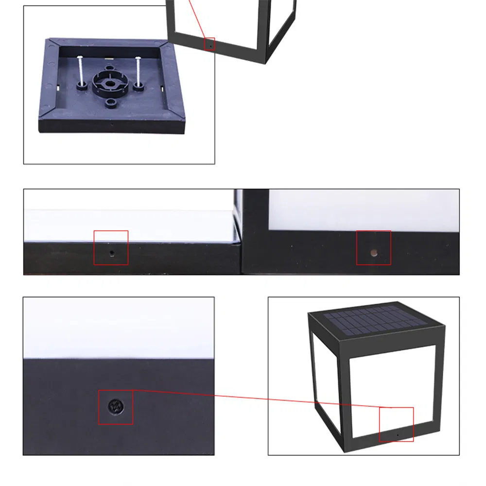 Solar Post Light Night View