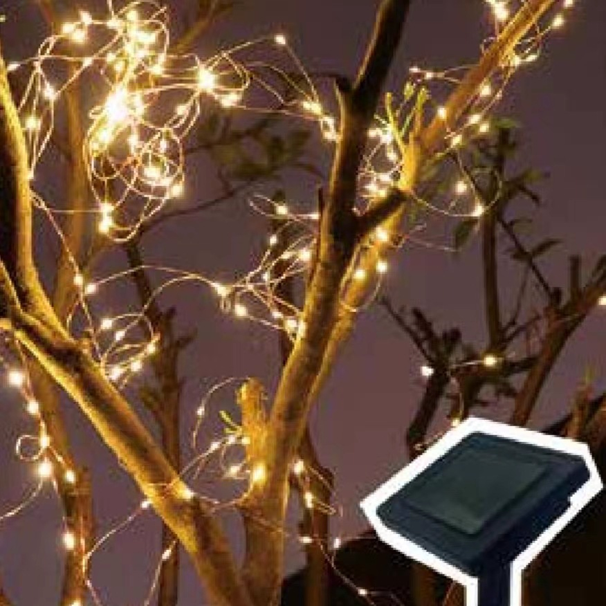 Hot Selling Lantern String Christmas Copper Wire Camping Courtyard Colors Solar Lights