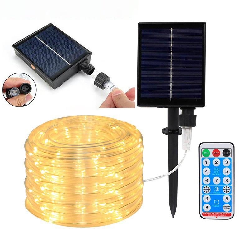 Garden Fence Landscape 7m 50LED Solar Power Garden Light String Outdoor Rope Tube LED String Fairy Light