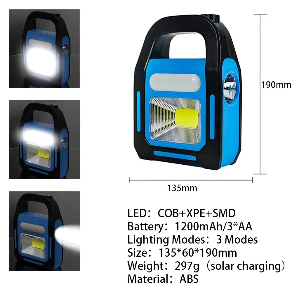 IP65 Waterproof Portable Rechargeable Solar Camping Lamps Outdoor LED Emergency Lights