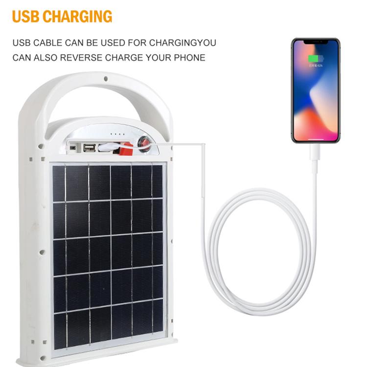 Rechargeable Battery Music Camping Garden Warning Emergency Outdoor LED Solar Flood Light