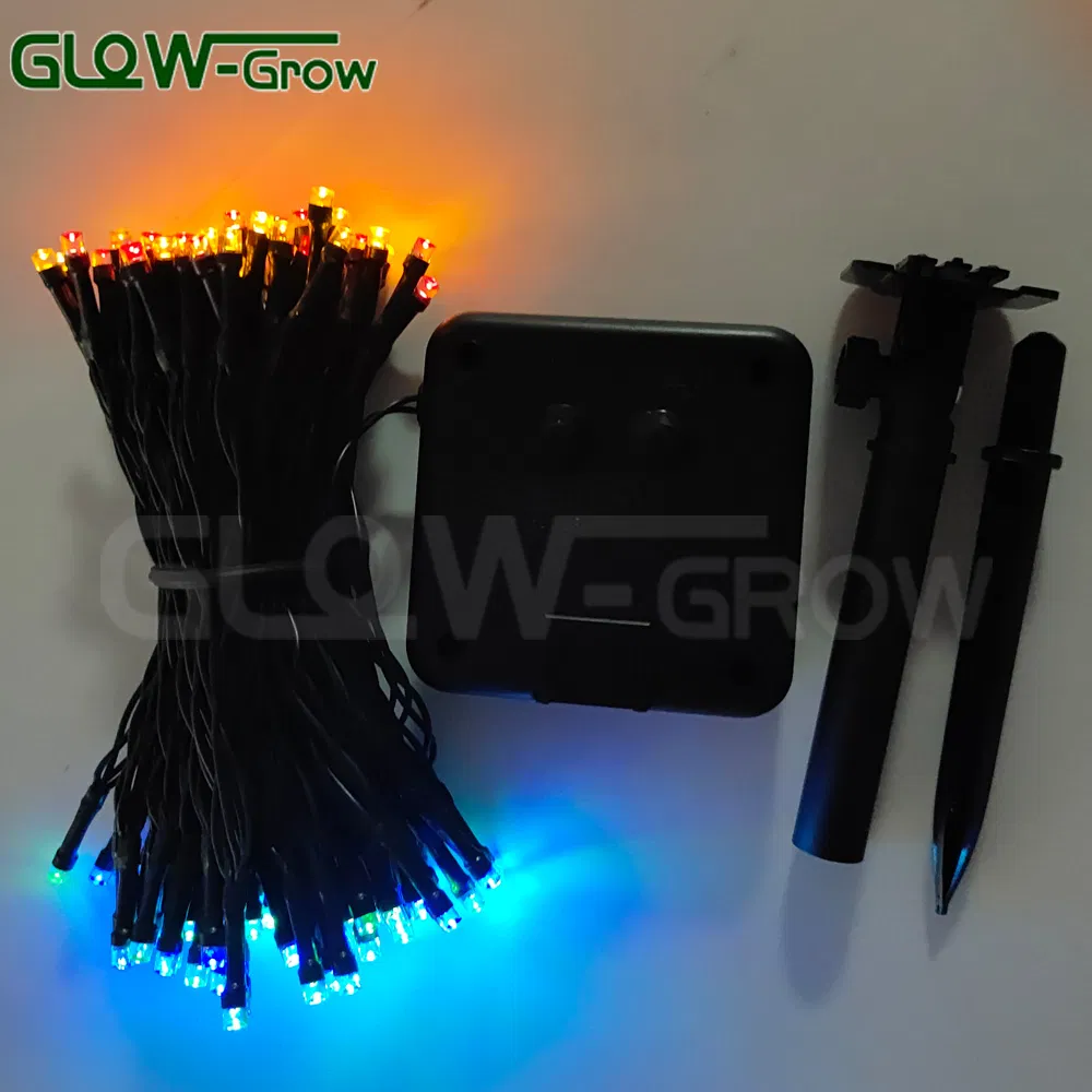 Waterproof Green Wire Solar String Lights Outdoor Multicolor Christmas LED Fairy Lights with 8 Modes for Trees Patio Yard Decoration