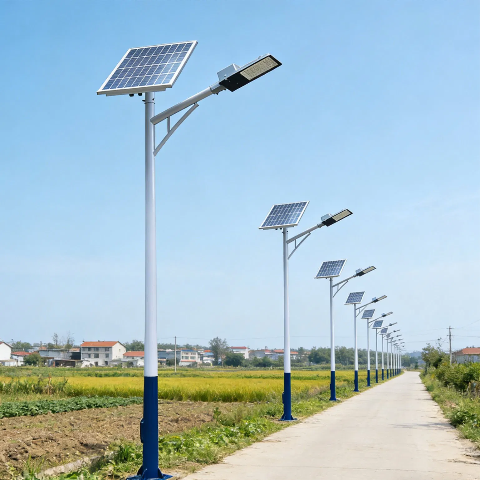 Golden Bean Series Ultra Bright Solar Street Light with Robust a-Frame Arm