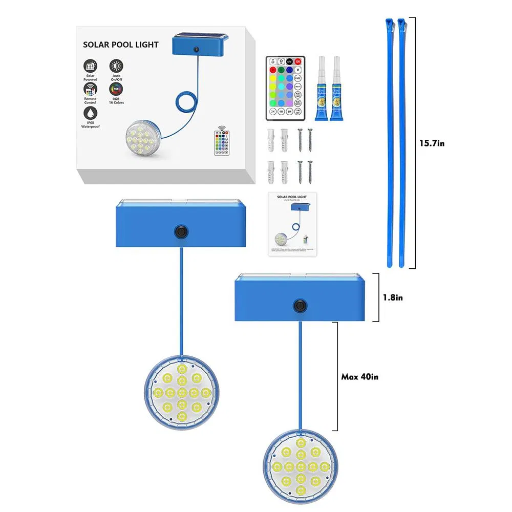 Newest IP68 Solar Underwater Light Colorful LEDs Solar Pool Light Mini Wall-Mounted Solar Shore Lights