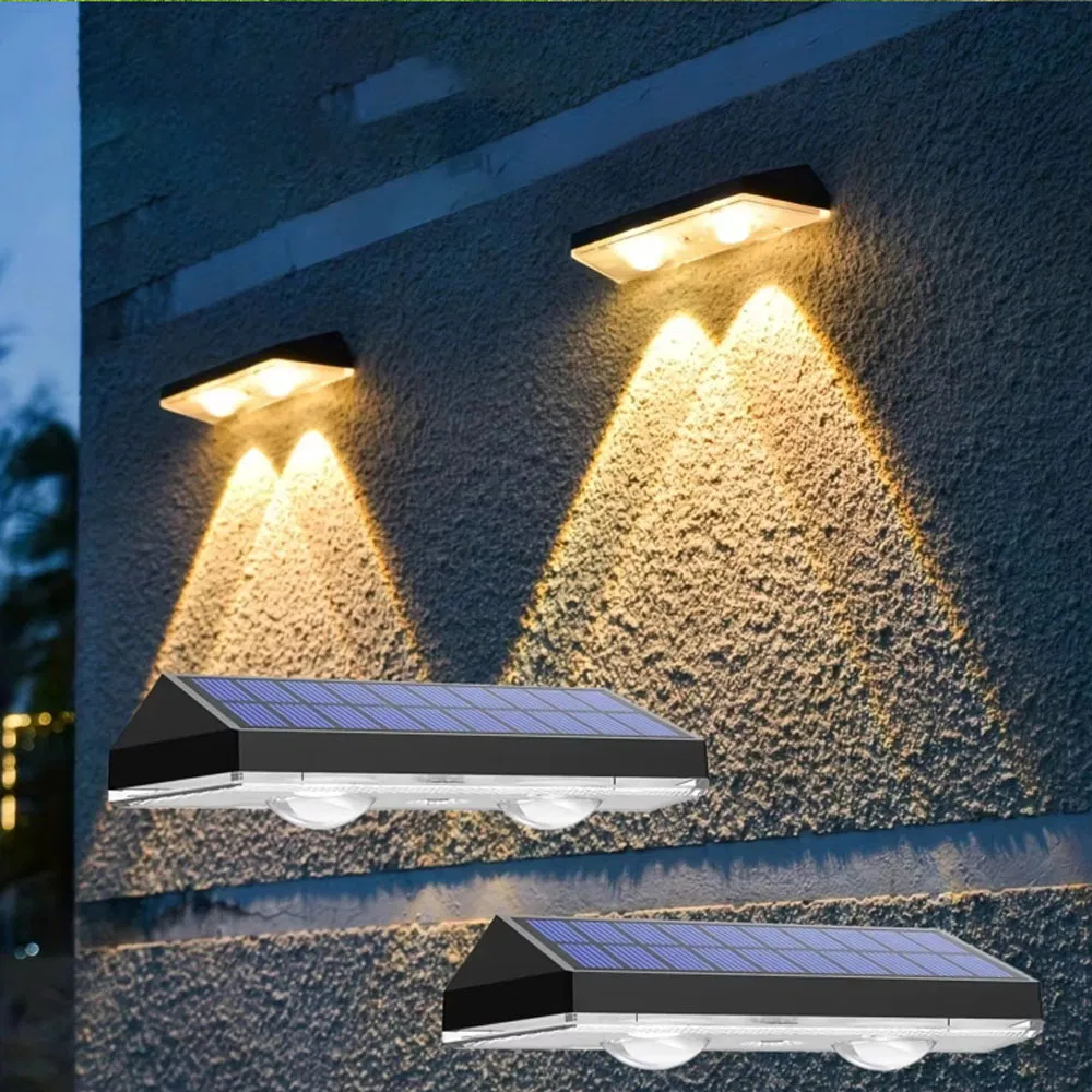 Opulent IP65 Waterproof Warm White RGB Solar Powered Garden Fence Wall Light Outdoor for Outside Backyard Patio Fence Handrail Pool
