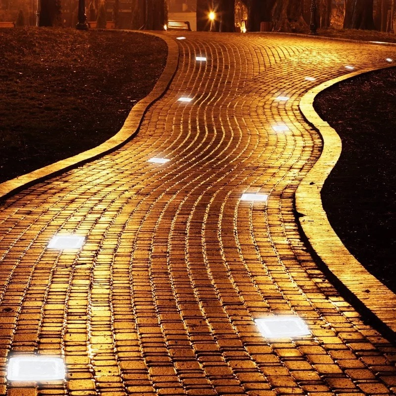 Garden Path Road Solar Underground Lamp Decoration Rocks Frosted Brick Square Light