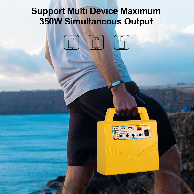 Portable Solar Power Kit with LED Lighting for Outdoor Adventures