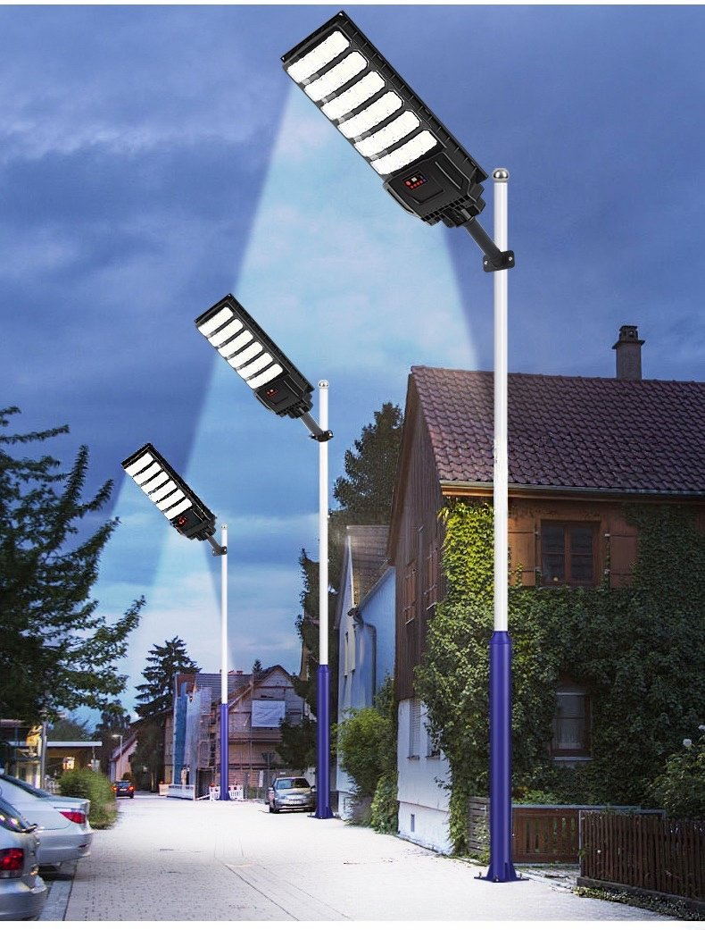 800W IP66 Waterproof 15000mAh Solar Powered Street Lamp with Motion Sensor for Security Outdoor Solar Street Light