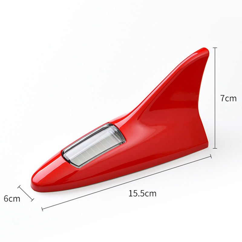 Car Decorative Lights Solar Shark Fin Antenna Roof Tail Modification Lights Anti-Tailgating LED Flash 8 Lights