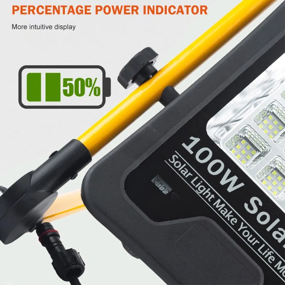 Outdoor Waterproof Country Club Roof Split LED Panel Lamp IP65 USB Charging Villa Parking Lot Radar Sensor Garden Rechargeable Solar Portable Flood Light