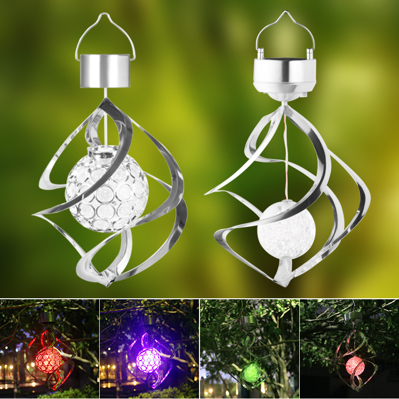 Hot Selling Solar Chandelier Colorful Decorative Power Lamp Hanging Wind Bell Lights