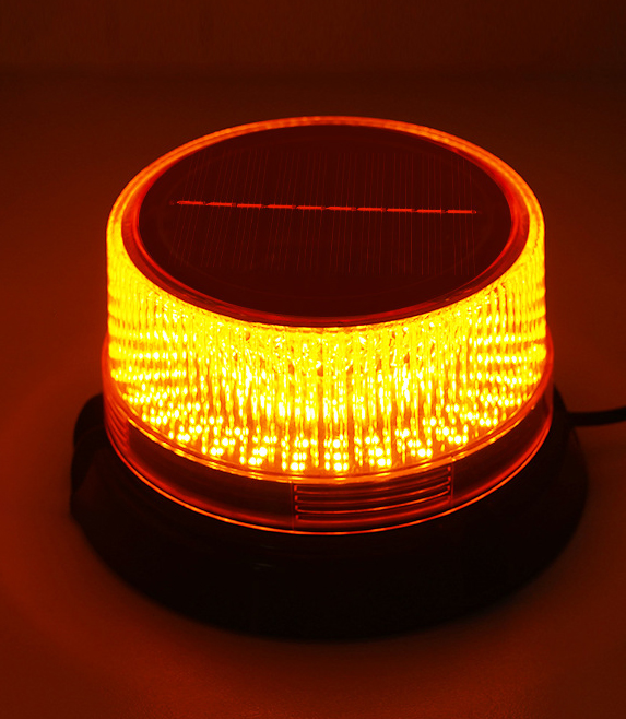 Solar LED Strobe Beacon Roof Emergency Warning Flashing Safety Light Portable USB Charging with Magnetic Base on/off Button