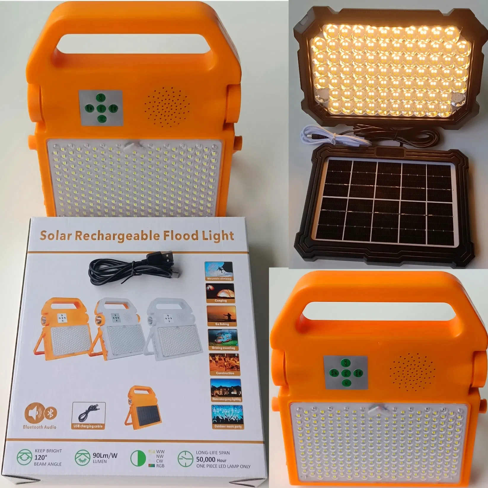 Yaye 26 Export Experience Factory Price Super Bright 100W Portable Rechargeable Emergency IP65 Home LED ABS Indoor Outdoor Solar Light 1000PCS Stock 6000mAh USB