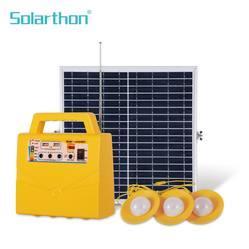 Portable Solar Power Kit with LED Lighting for Outdoor Adventures