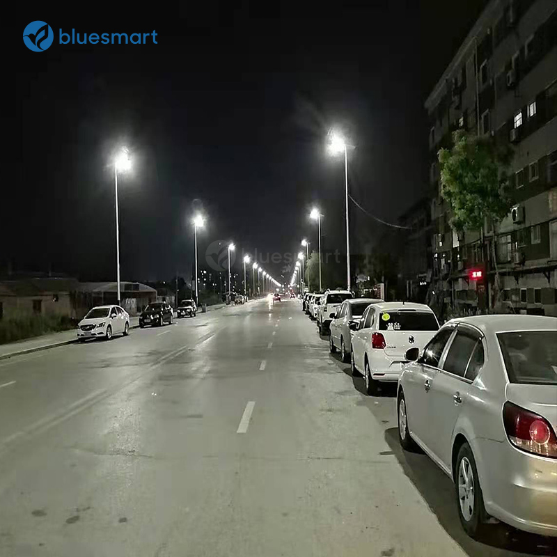 All in One Bridgelux LED Solar Street Lamp Garden Pole Light Solar Street Light Road