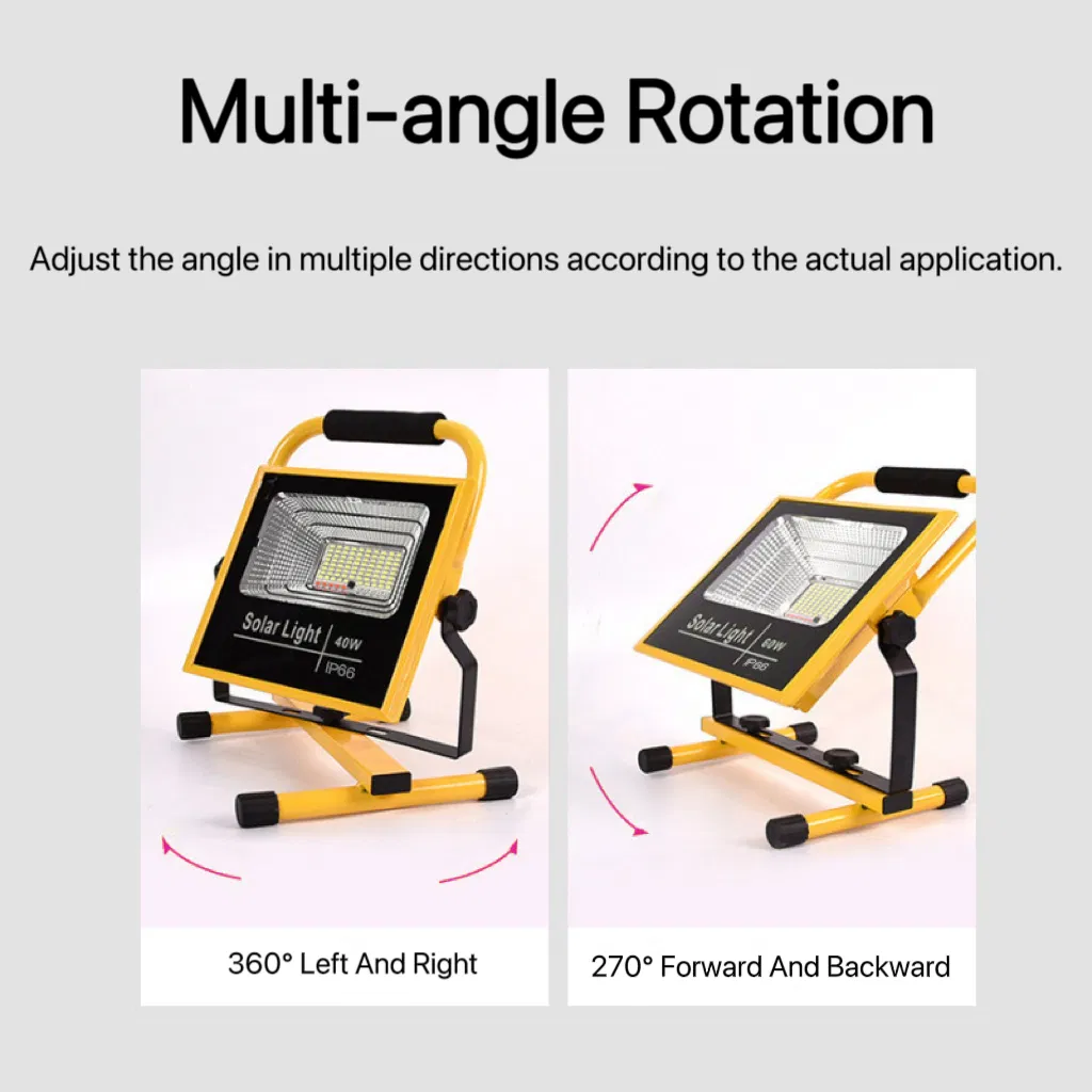 New 100W Rechargeable Solar Flood Light Outdoor Portable LED Emergency Rechargeable Floodlight Construction Solar Lamp