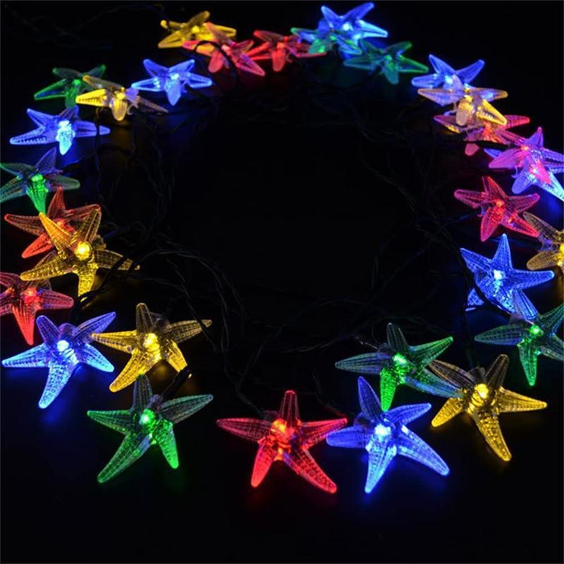 Solar Garden Decoration LED Outdoor Waterproof Starfish String Lights