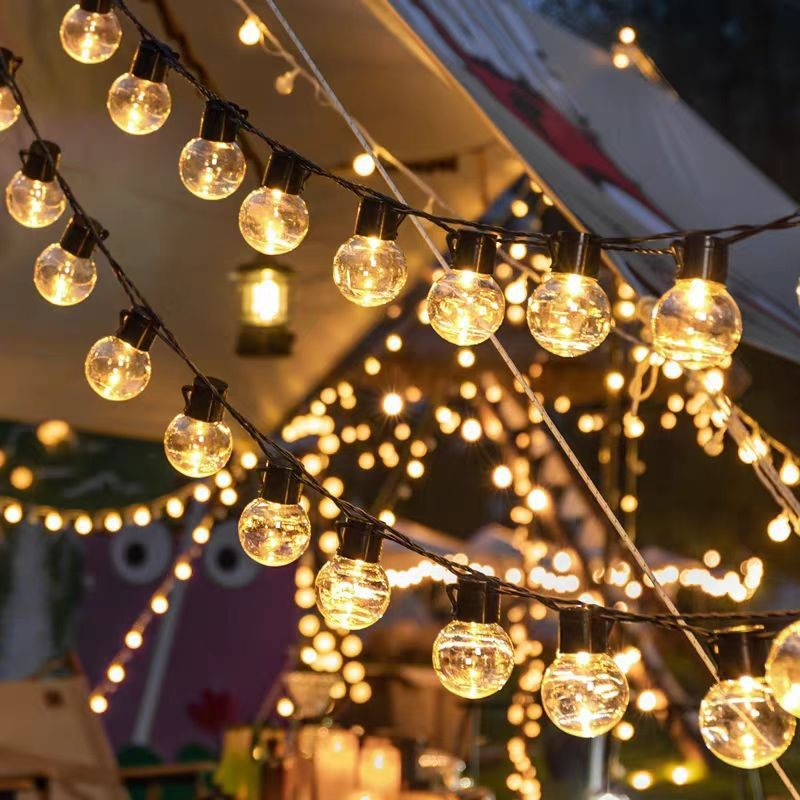Waterproof Outdoor Solar Globe Lights Fairy Wedding Patio Garden Landscape G50 LED Solar String Light Garland