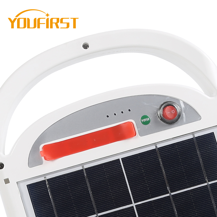 Rechargeable Battery Music Camping Garden Warning Emergency Outdoor LED Solar Flood Light