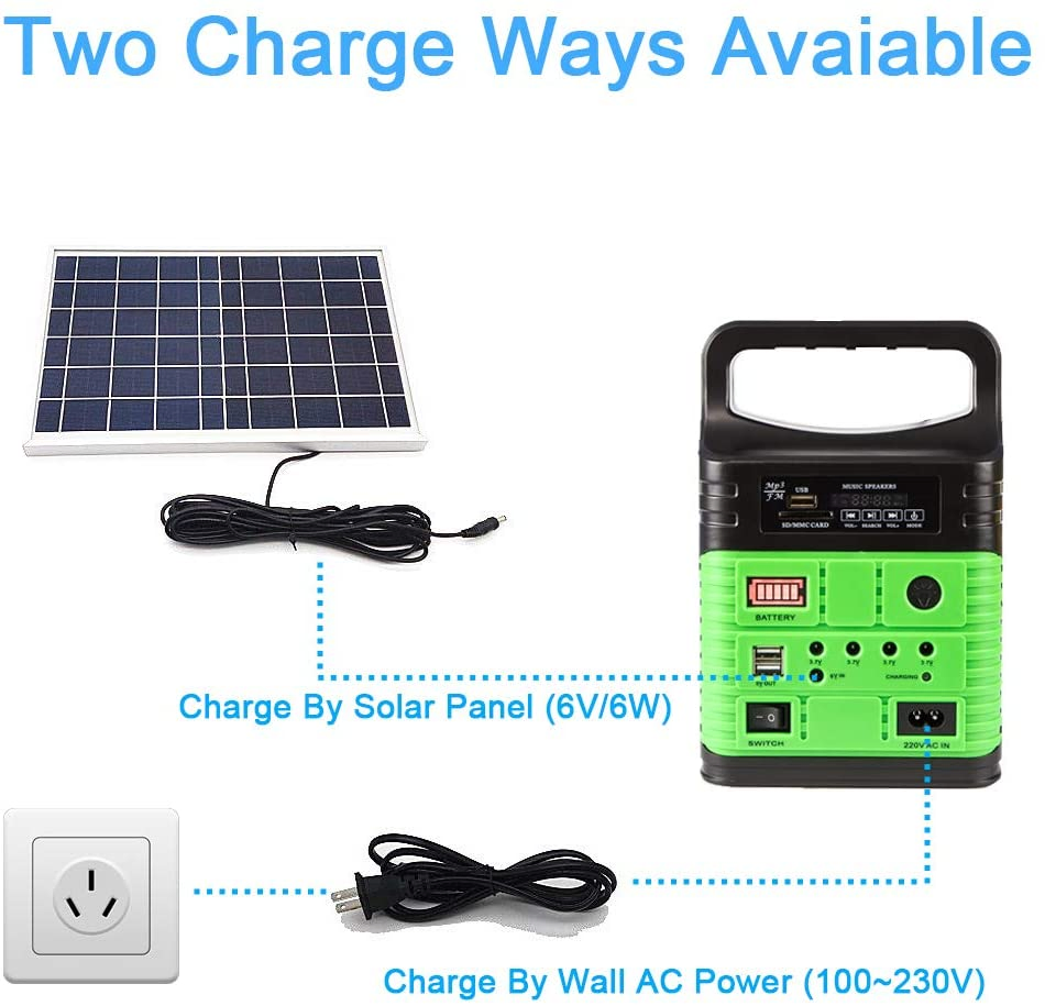 Bluetooth FM Radio Portable Mini Solar Panel Home Lighting System Kits for Africa Rural Outdoor Indoor Lighting