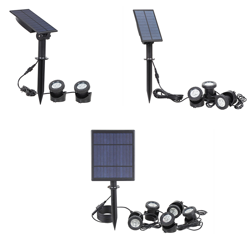 Solar RGB LED Landscape Light Gradient Spotlight for Garden Pool Patio - 3-Light