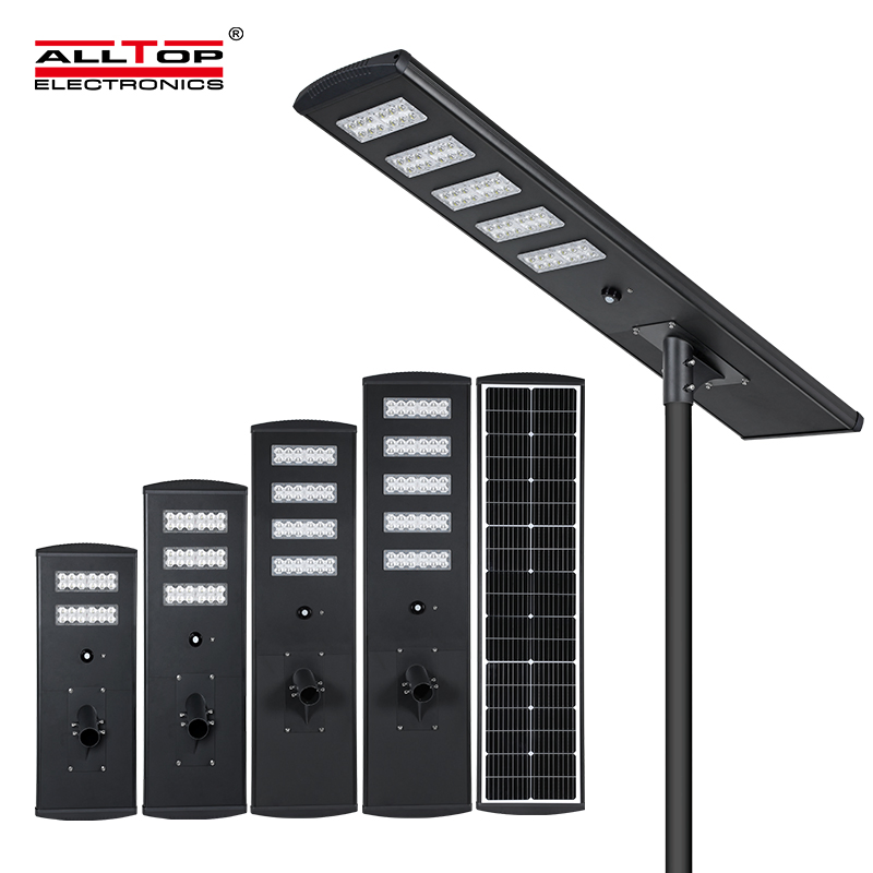 Alltop Best Selling Energy Saving Lamp Waterproof IP65 Wholesale Road Lighting 60W 90W 120W 150W Security All in One Integrated Solar LED Street Light