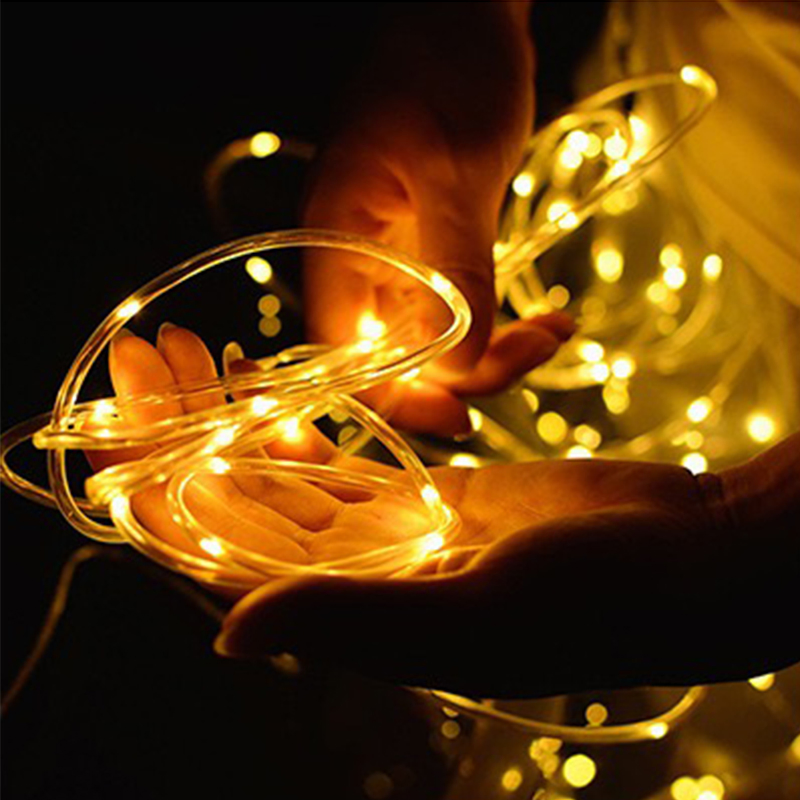 Garden Fence Landscape 7m 50LED Solar Power Garden Light String Outdoor Rope Tube LED String Fairy Light